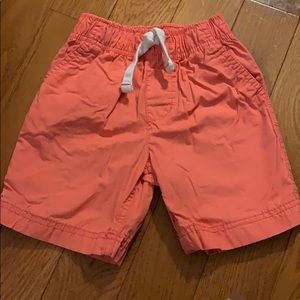Little boys coral colored khaki shorts